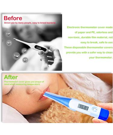 200-Pack Universal Digital Thermometer Covers One-Way Sausage & Electronic Thermometer Covers for Oral Armpit & Rectal Use - Buy Online on GoSupps.com