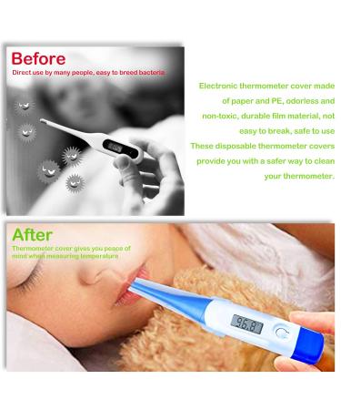 200 Disposable Digital Thermometer Probe Covers - Universal Sleeves for Oral, Armpit, Rectal Electronic Thermometers - Buy Online on GoSupps.com