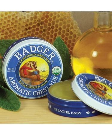 Badger Aromatic Chest Rub - Eucalyptus & Mint 2 oz | Soothing Relief - Buy Online on GoSupps.com