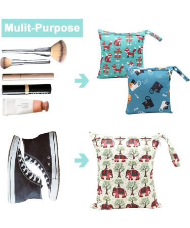 Wet Bag Set: 3 PCS Waterproof Nappy Bag for Cloth Diapers, Travel, and Organizing - Reusable Produce Bags with Zipper Pockets and Handle - Ideal for Trip, Beach, Daycare, Gym - Blue - Buy Online on GoSupps.com