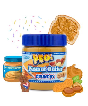 PEO's 12 x 340g Crunchy Peanut Butter | Natural Peanut Butter from Roasted Peanut Kernels | Delicious Full Flavor Peanut Compote | Pack of 12
