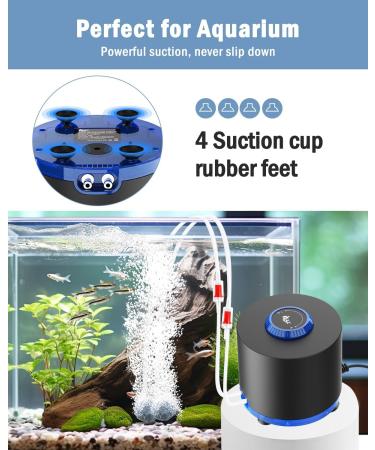 AQQA 10W Aquarium Air Pump - 920L/H Oxygen Pump for Aquariums up to 1200L with Ultra-Quiet Operation & 2 Adjustable Air Outlets - Buy Online on GoSupps.com