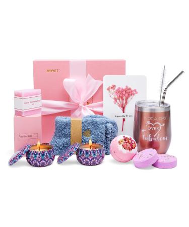 MIYYET Happy Birthday Gifts For Women - 12 Pcs Relaxing Spa Birthday Gift for Mom  Wife  Sister and Friends Female  Top Birthday Gifts Baket For Her