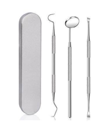 Dental Tools, Sopito 3PCS Teeth Cleaning Tools Stainless Steel Dental Scraper, Scaler Pick Plaque Remover Set