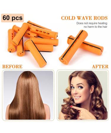 60pcs Orange Perm Rods for Natural Hair - Non-Slip Cold Wave Rods for Women - Hair Curlers DIY Hairdressing Tools - 0.87 Inch Hair Rollers - Buy Online on GoSupps.com