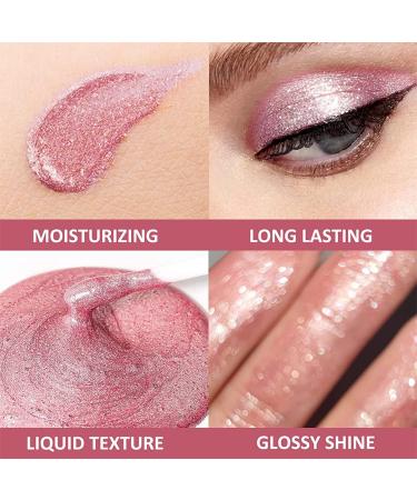 Rosarden Glitter Lip Gloss - Shimmer Metallic Waterproof Lipstick for Lips, Eyes, Cheeks - Sparkly Glitter Liquid Lipstick - Buy Online on GoSupps.com