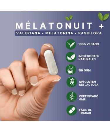 Melatonin 1.9mg Enriched 5 soothing plants 180 capsules (6 months) valerian linden California poppy lemon balm and passionflower Sleep and restorative reduces anxiety and stress - Buy Online on GoSupps.com