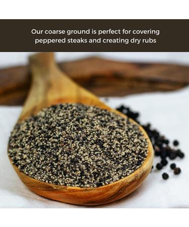 HQOExpress Organic Black Pepper Coarse 14 Mesh 16 oz Chef Jar - Premium Quality - Buy Online on GoSupps.com