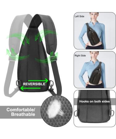Retee Light Breast Pocket Sling Backpack for Men | Adjustable Crossbody Bag for Outdoor Sports Cycling & Dog Hiking (Black) - Buy Online on GoSupps.com