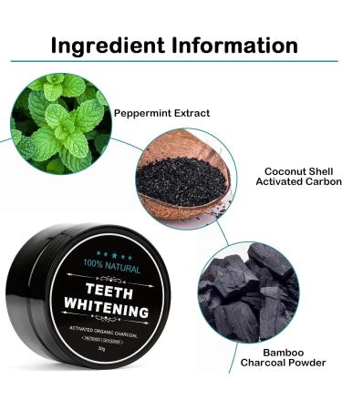Omlalayi Teeth Whitening Powder - 2er-Pack Activated Charcoal for Stain Removal & Fresh Breath | Natural Tooth Cleaning Solution - Buy Online on GoSupps.com