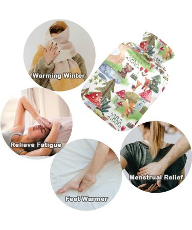 Naanle 2L Hot Water Bottle with Forest Fox Cover - Pain Relief & Warmth for Back Hands Feet and Neck | Transparent Heat Bottle for Cold Therapy - Buy Online on GoSupps.com