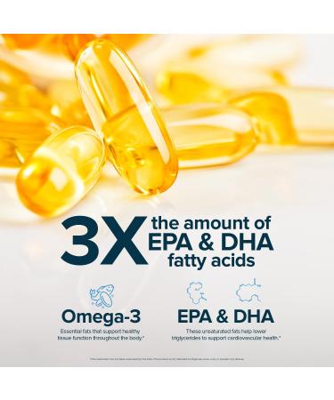Nature's Lab Triple Strength Omega-3 Fish Oil with EPA & DHA - Supports Healthy Brain Function, Cognitive Health & Circulation - 180 Softgels (3 Month Supply) - Buy Online on GoSupps.com