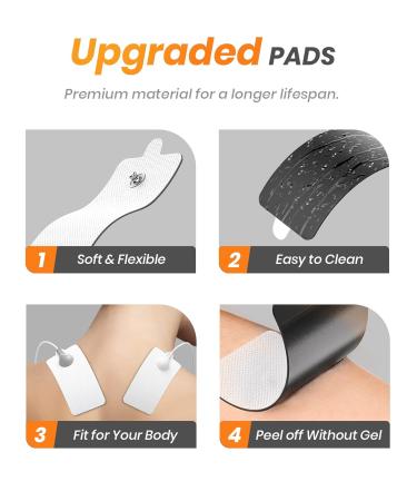 10-Pack Rectangular Snap TENS Unit Replacement Pads | Self-Adhesive 1.8X3.8 TENS Electrode Pads | AVCOO Latex-Free | Compatible with TENS EMS Devices | 3.5mm Button Leads | White - Buy Online on GoSupps.com