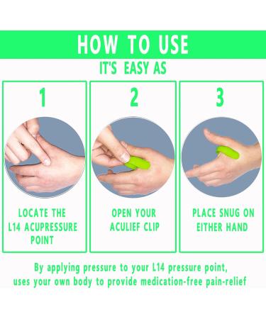 Suoapaiq Hand Pressure Point Clip 2 Pack - LI4 Acupressure for Detoxification, Slimming & Migraine Relief - Drug-Free Natural Headache & Tension Relief (Green) - Buy Online on GoSupps.com