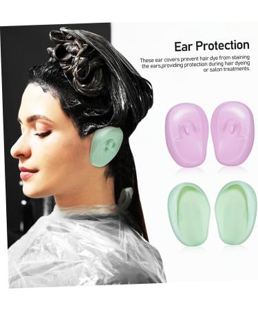 SOIMISS 4 Cache Oreilles Silicone pour Coloration des Cheveux Vert Oreilles tanches pour Coiffure S che Cheveux Natation et Maquillage Confortables et Durables - Buy Online on GoSupps.com