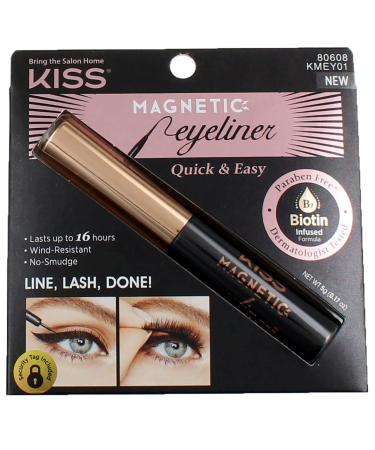 Kiss Magnetic Eyeliner Black 0.17 Ounce (Pack of 2)