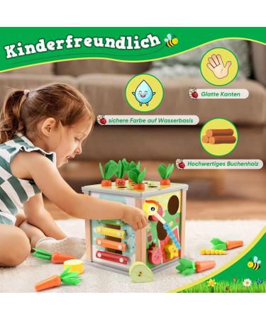 Zooyaue 6-in-1 Wooden Motor Activity Cube - Montessori Toy for Babies 3+ | Engaging Activity Center & Developmental Wooden Toys - Buy Online on GoSupps.com