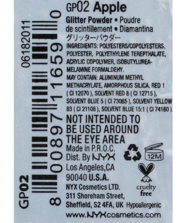 NYX Professional Makeup Glitter Powder - Apple Flavor (Pack of 2) | 0.09 Ounce | International Shipping Available - Buy Online on GoSupps.com