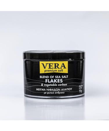 Gourmet Blend of Sea Salt Flakes & Vegetable Carbon 70g Suitable to be Used for Meat Poultry Seafood Pasta and Veggies. Use as a Premium Finishing Salt (Black) - Buy Online on GoSupps.com