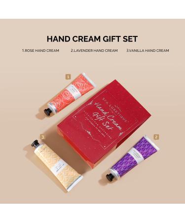 Spa Luxetique Hand Cream Gift Set - 12oz Rose, Lavender, Vanilla Scented Hand Lotion - 4oz x 3pcs - For Rough & Dry Hands - Women's Gift Sets - Birthday Gifts - Lavender, Rose, Vanilla - Buy Online on GoSupps.com