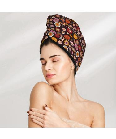 70s Groovy Hair Towel Wrap - Quick Drying Towel Turban with Button | Ideal for Fast Hair Drying - Buy Online on GoSupps.com