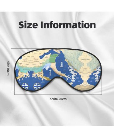 Greece Map Print Unisex Sleep Mask - Double-Sided Eye Mask for Sound Sleep & Skin Care - Buy Online on GoSupps.com