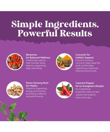 GLP-1 Berberine Supplement - One a Day Healthy Gut Berberine Complex with Panax Ginseng Turmeric Curcumin & Cayenne Pepper for Metabolic Balance - Gluten Free Vegan and Non-GMO - 30 Count 30 Count (Pack of 1) - Buy Online on GoSupps.com