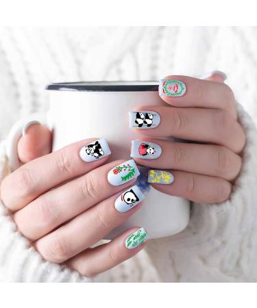 JSRQT Nail Art Stamping Plates Set - 6 Mixed Pattern Stencils for DIY Manicure | Sweet Panda Floral & Leaf Designs - Buy Online on GoSupps.com