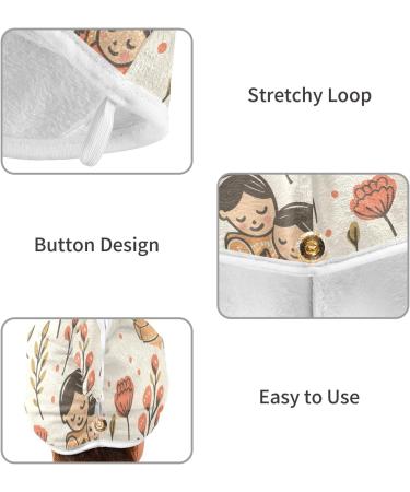 Super Absorbent Mother's Day Flowers Hair Towel 2 Pack | Quick Dry Hair Turbans for Women & Girls - Buy Online on GoSupps.com