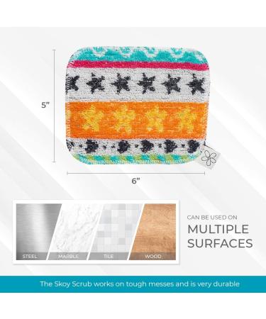 Skoy Scrub - Non-Scratching Reusable Kitchen Scrub - Eco-Friendly, Dishwasher Safe - 4-Pack, Assorted Colors - Buy Online on GoSupps.com
