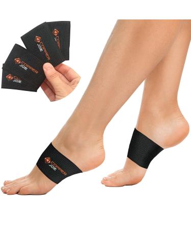 4 Pack Copper Joe Foot Arch Support Compression Sleeves - Plantar Fasciitis Relief Foot Support for Pain and Plantar Fasciitis Brace - Copper Arch Support and Plantar Fasciitis Foot Support Small/Medium (2 Pair)