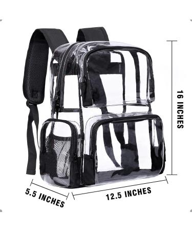 Vorspack Clear Backpack - Transparent & Reinforced Bottom with Multi-Pockets - Black - Buy Online on GoSupps.com