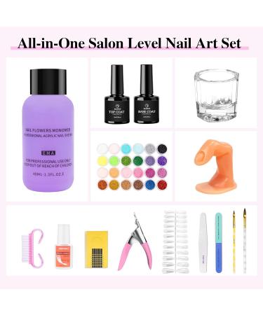 Acrylic Nail Kit for Beginners | 27 Colors Acrylic Powder & 41-Piece Nail Art Set | Complete Acrylic Nail Starter Kit with Tools & Tips - Buy Online on GoSupps.com