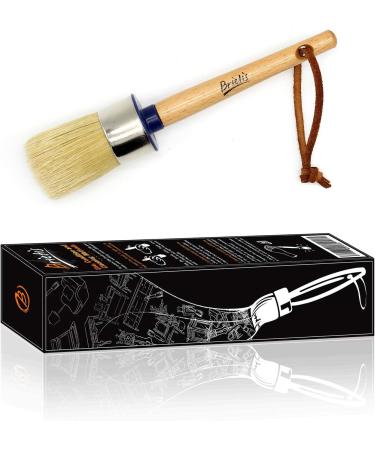 Brietis 2-inch Round Chalk and Wax Paint Brush - Soft Boar Bristles for DIY Furniture and Art Crafts - Water-Based and Reusable - Lightweight and Durable - Buy Online on GoSupps.com