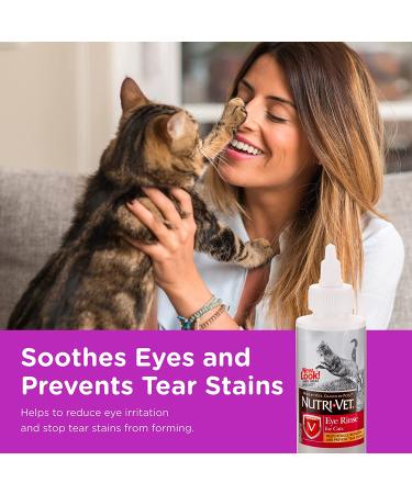 Nutri-Vet Eye Rinse Liquid for Cats - 4oz | Gentle Eye Care Solution - Buy Online on GoSupps.com
