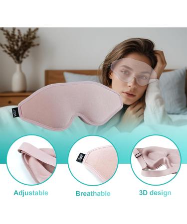 Sleep Eye Mask for Men & Women - 3D Zero Eye Pressure 100% Light Blocking Soft Travel Shade - Pink - Buy Online on GoSupps.com