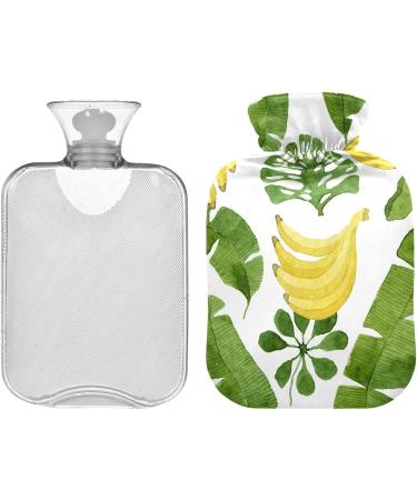 Naanle Banana Palm Leaves Heat Bottle 1L - Transparent Hot Water Bottle for Pain Relief & Therapy - Ideal for Bed Hand & Foot Warmth - Buy Online on GoSupps.com
