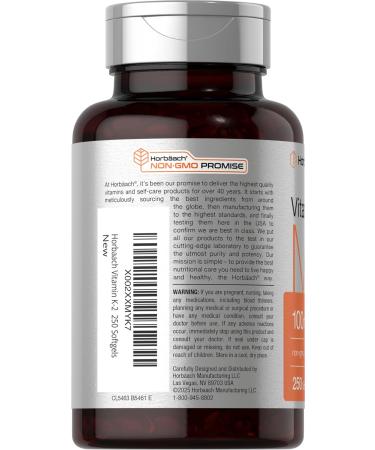 Horb ach Vitamin K2 MK7 100mcg | 250 Softgels | Non-GMO Gluten Free Supplement - Buy Online on GoSupps.com