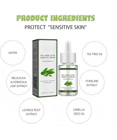 Acne Removing Facial Serum Natural Tea Tree Repairer Reduces Pimples and Blackheads for Acne and Oily Skin Moisturizing and Fine Pores for Women and Men 3 Pieces - Buy Online on GoSupps.com