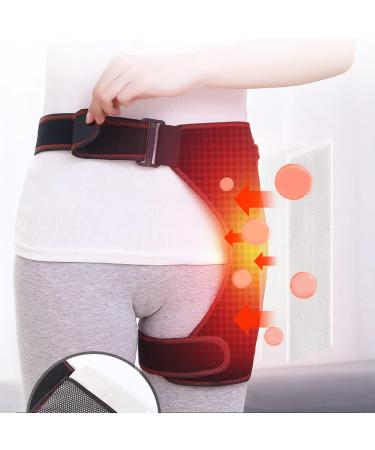 Heated Groin Support Bandage - Adjustable Compression Wrap for Hip, Thigh, and Sciatica Relief - Men & Women - Buy Online on GoSupps.com