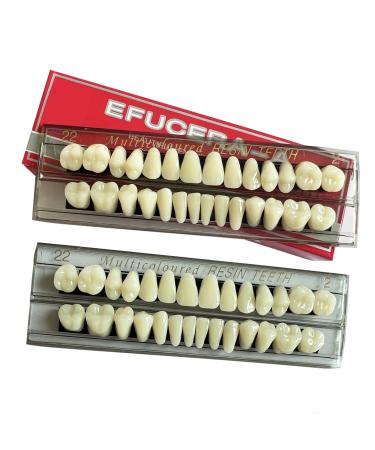 56 Pieces False Teeth Acrylic Resin Denture Tooth Denture Tooth Replacement kit Horror Teeth Prop DIY 22 A2