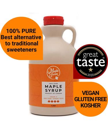 Pur Sirop d' rable Grade A (Very dark Strong taste) - 1 litre (1 32 Kg) - Original maple syrup - Pur Sirop d'erable 1.32 kg (Lot de 1) - Buy Online on GoSupps.com