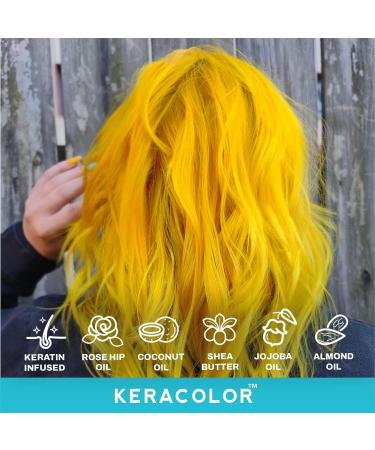 KERACOLOR Kit of 3-in-1 (Cleanse + Conditioner + Color) Lemon Semi-Permanent Hair Dye and Finishing Hair Spray 10oz - Buy Online on GoSupps.com