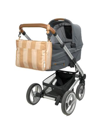 L SSIG Baby Stroller Organizer Bag - Multi-Function Beige/Camel with Stroller Attachment & Shoulder Strap | Perfect for On-the-Go Parents - Buy Online on GoSupps.com