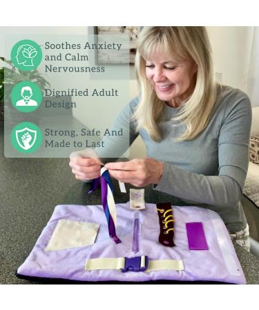 Modaliv 2-in-1 Alzheimer's & Dementia Sensory Cushion - Durable Fidget Blank with 8 Activities for Adults (Purple/Lilac) - International Shipping Available - Buy Online on GoSupps.com