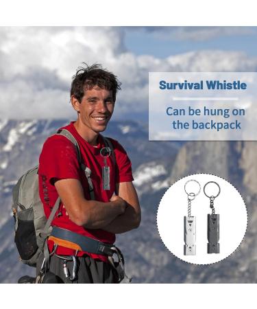 Tigmew 2-Piece High Decibel Emergency Whistle Set | 150dB Stainless Steel Keychain Signal Pipe for Mountain Survival & Outdoor Safety - Buy Online on GoSupps.com