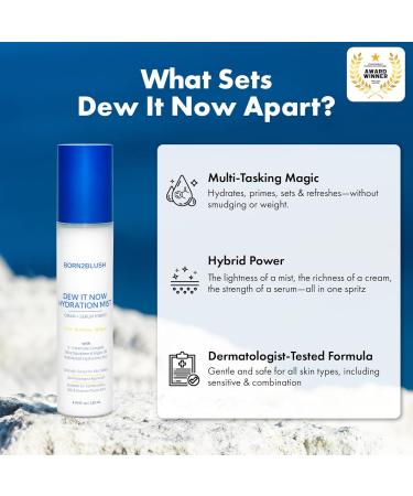 Dew It Now Hydration Mist | Hydrating Face Mist Toner Spray with 5-Ceramide Complex, Argan Oil & Squalane | Lightweight Barrier Repair Mist for Dewy, Glowy Skin | Sensitive Skin Safe | 120ml - Buy Online on GoSupps.com