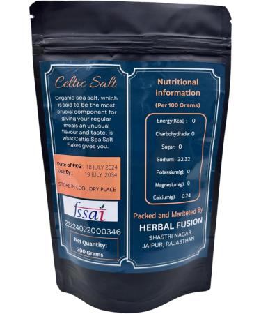 Herbal Fusion Coarse Sea Salt Flakes Ideal for Salt Grinders Unrefined Mineral Salt 84 Minerals 5X more Minerals than Regular Salt Certified Product Gluten Free Resealable Bags 210 Grams - Buy Online on GoSupps.com