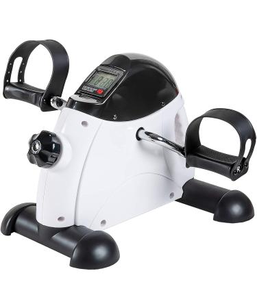GOREDI Pedal Exerciser Stationary Under Desk Mini Exercise Bike - Peddler Exerciser with LCD Display, Foot Pedal Exerciser for Seniors,Arm/Leg Exercise White