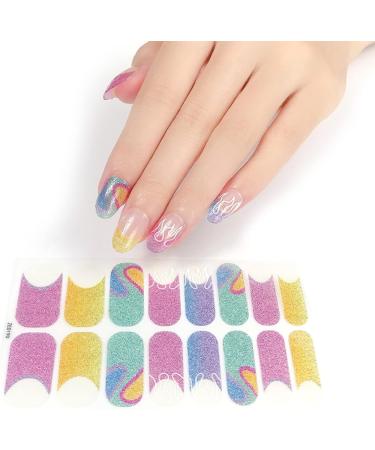 Glitter Cow Pattern Semi Cured Gel Nail Polish Strips Self Adhesive Full Nail Wraps Nail Polish Stickers Semi Cured Gel Nail Polish Strips - Buy Online on GoSupps.com